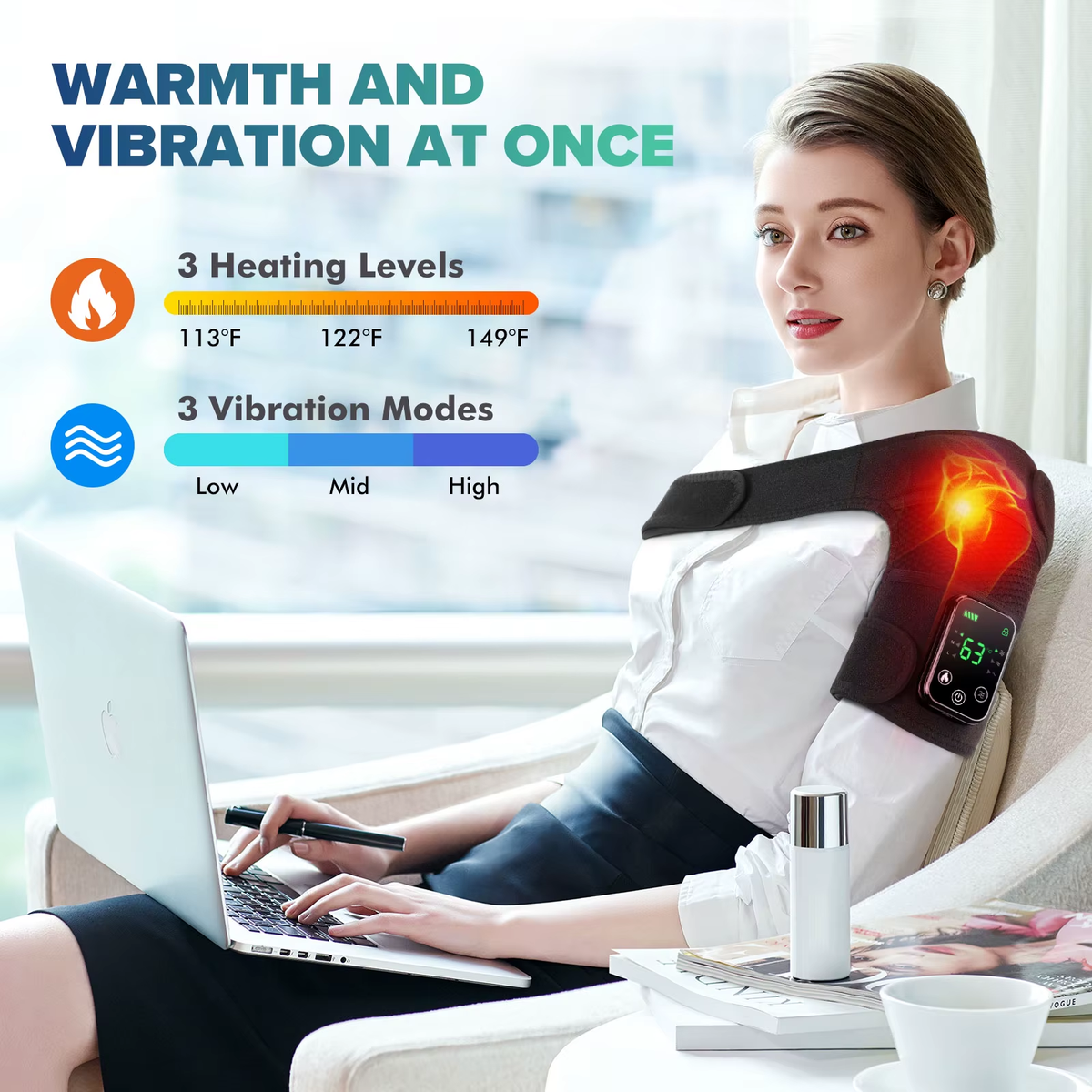 ThermaFlex™ 3-in-1 Heated Knee & Joint Massager – Vibration, Heat & Infrared Relief for Knees, Elbows & Shoulders