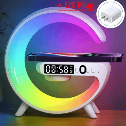GlowCharge™ Mini Station. Multifunction Wireless Charger Stand Pad RGB Light Alarm Clock Speaker for Iphone Samsung Xiaomi Mini Fast Charging Dock Station