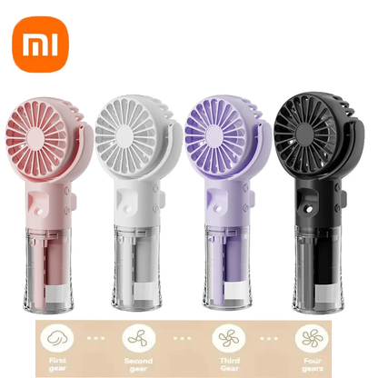 Xiaomi MistMate™ Mini Humidifier Fan – Cool Down, Freshen Up! Portable Rechargeable Handheld Fan with Humidifier Mini Water Spray Fan