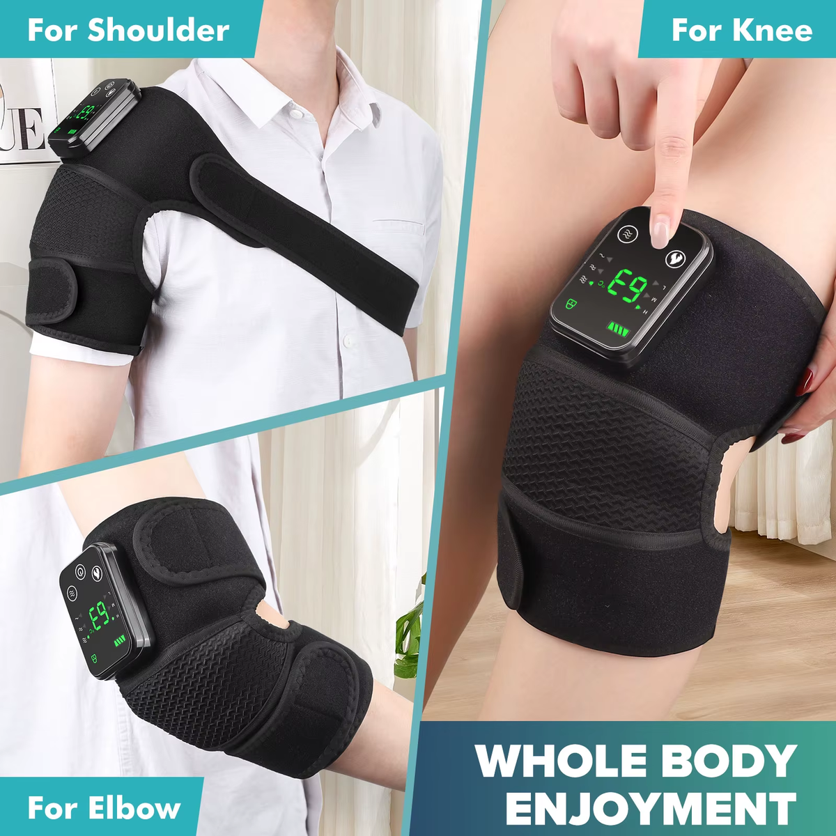 ThermaFlex™ 3-in-1 Heated Knee & Joint Massager – Vibration, Heat & Infrared Relief for Knees, Elbows & Shoulders