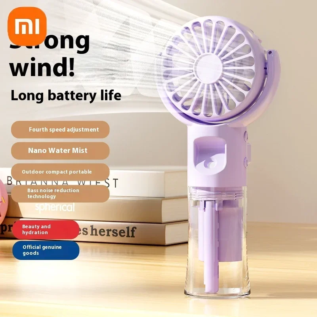 Xiaomi MistMate™ Mini Humidifier Fan – Cool Down, Freshen Up! Portable Rechargeable Handheld Fan with Humidifier Mini Water Spray Fan