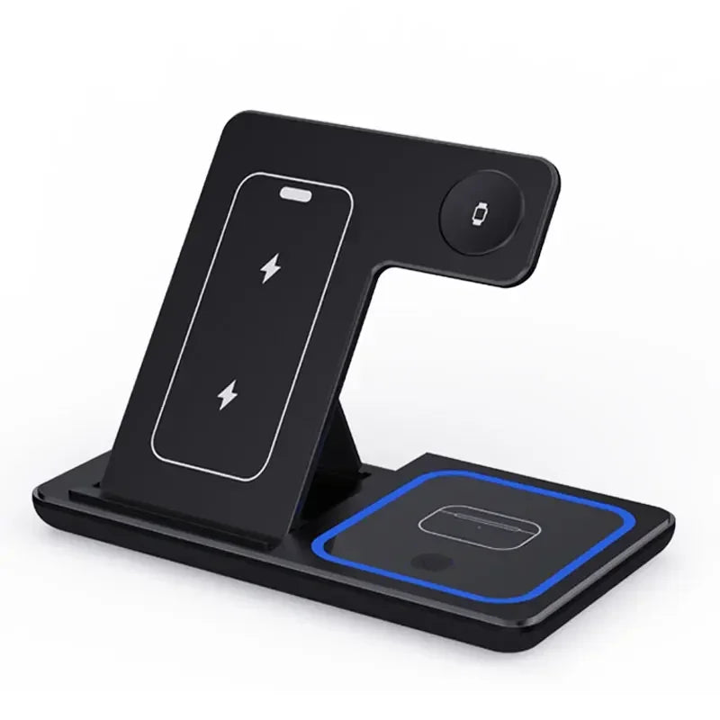 VoltNest™ 100W 3-in-1 Foldable Wireless Charging Station – Fast Charger for iPhone 16–12, Apple Watch S10–S8 & AirPods Pro/4/2