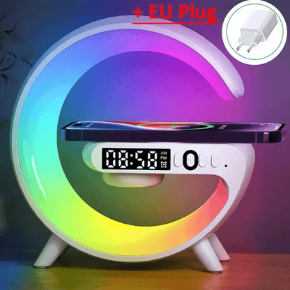 GlowCharge™ Mini Station. Multifunction Wireless Charger Stand Pad RGB Light Alarm Clock Speaker for Iphone Samsung Xiaomi Mini Fast Charging Dock Station