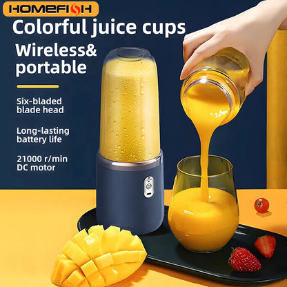 ZestyBlend™ Duo: Portable USB Smoothie Blender (400ml) – Fresh Juice & Smoothies On-the-Go!