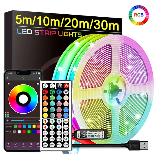 RGB LED Strip Lights (5M–30M) – App-Controlled Multi-Use Lighting for Home, Bedroom, Parties & Events