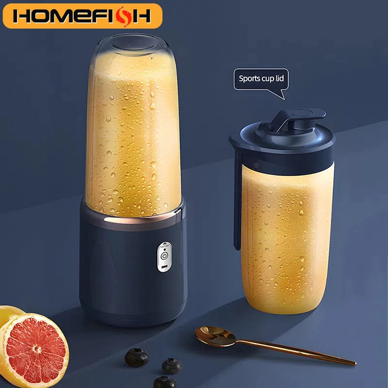 ZestyBlend™ Duo: Portable USB Smoothie Blender (400ml) – Fresh Juice & Smoothies On-the-Go!