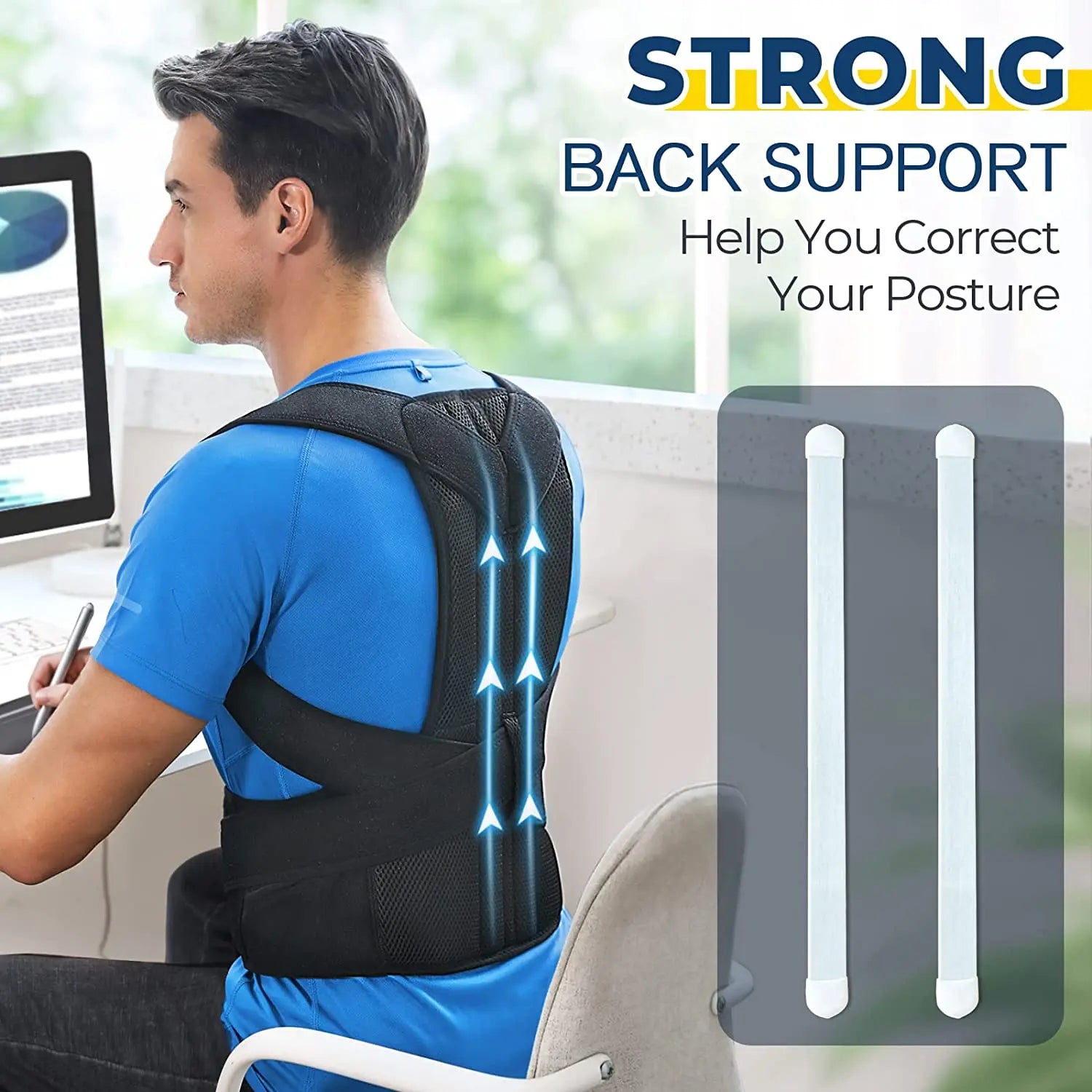 Adjustable Posture Corrector Back Brace – Lumbar Support Corset for Spine Alignment & Scoliosis Relief