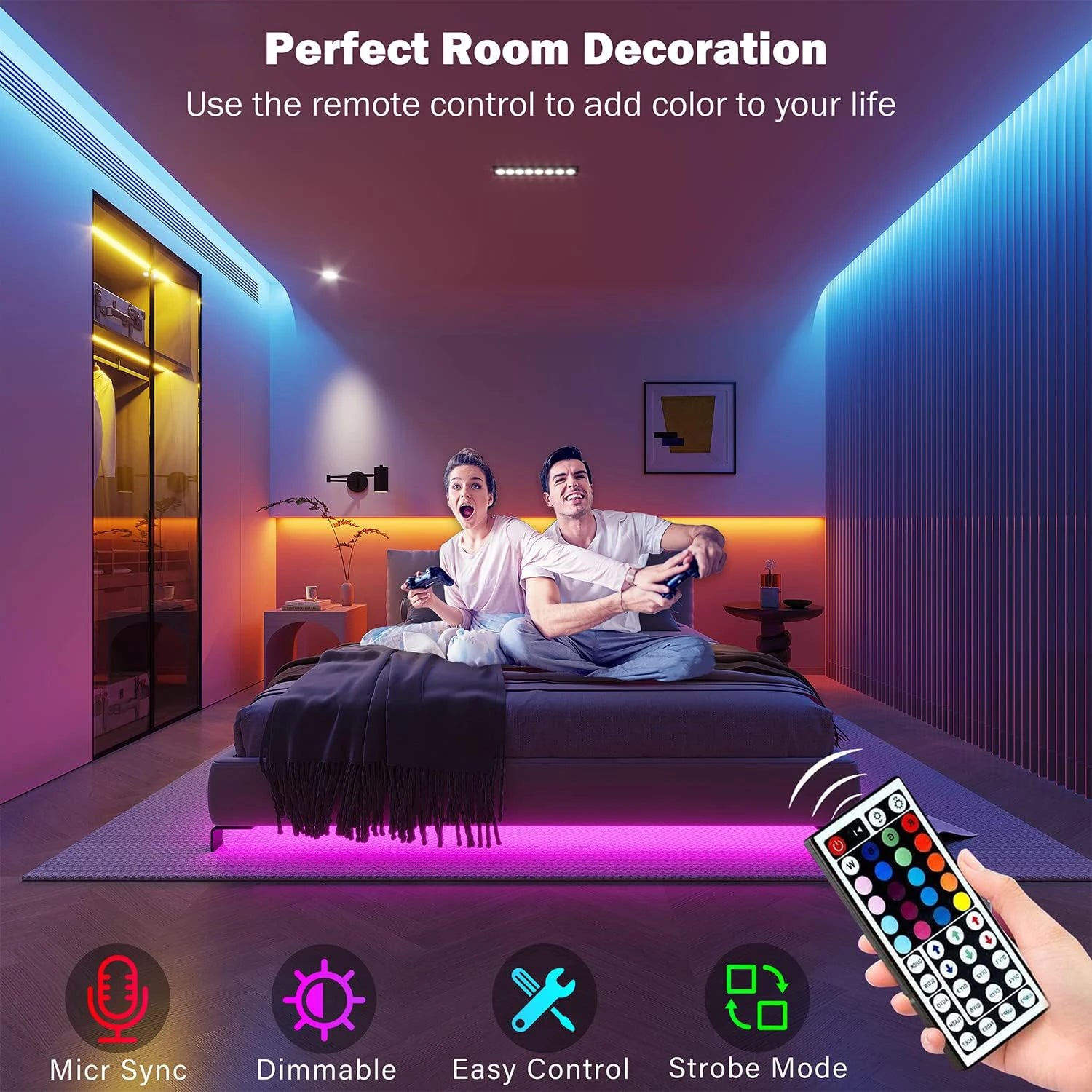 RGB LED Strip Lights (5M–30M) – App-Controlled Multi-Use Lighting for Home, Bedroom, Parties & Events