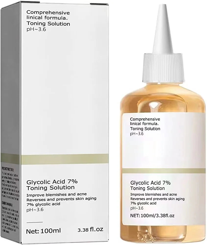 GlowRevive™ 7% Glycolic Acid Toning Solution – Clearer Skin, Hydrated Glow | Acne-Fighting & Skin-Renewing Exfoliant (100ml)